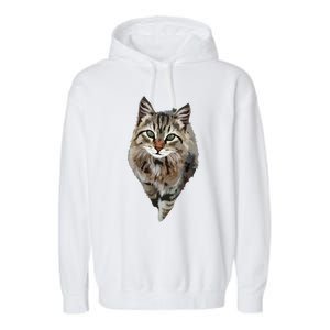 Brown Cat Green Eyes Cats Tee Gifts Garment-Dyed Fleece Hoodie