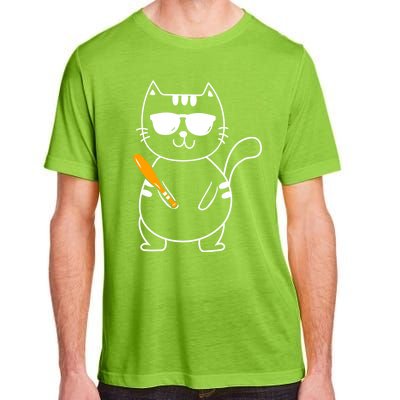 Baseball Cat Gift Funny Baseball Player Baseballer Gift Adult ChromaSoft Performance T-Shirt