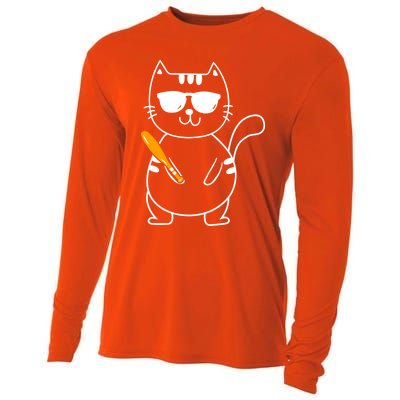 Baseball Cat Gift Funny Baseball Player Baseballer Gift Cooling Performance Long Sleeve Crew