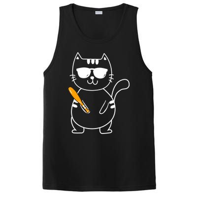 Baseball Cat Gift Funny Baseball Player Baseballer Gift PosiCharge Competitor Tank