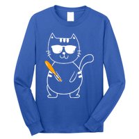 Baseball Cat Gift Funny Baseball Player Baseballer Gift Long Sleeve Shirt