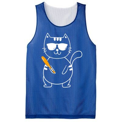 Baseball Cat Gift Funny Baseball Player Baseballer Gift Mesh Reversible Basketball Jersey Tank