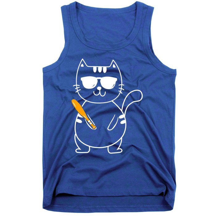 Baseball Cat Gift Funny Baseball Player Baseballer Gift Tank Top