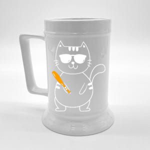 Baseball Cat Gift Funny Baseball Player Baseballer Gift Beer Stein