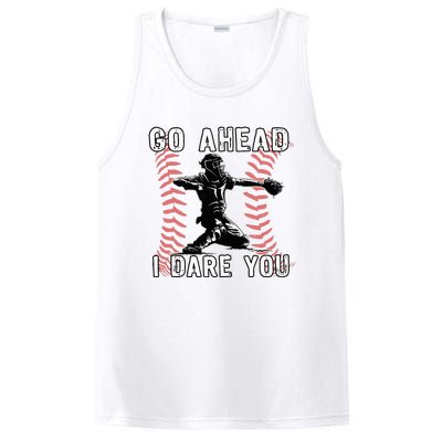 Baseball Catcher Go Ahead I Dare You PosiCharge Competitor Tank