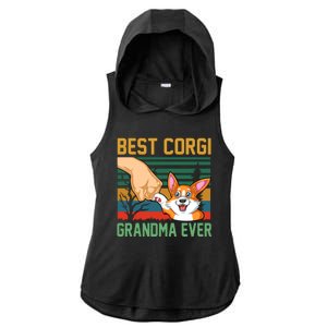 Best Corgi Grandma Ever Ladies PosiCharge Tri-Blend Wicking Draft Hoodie Tank