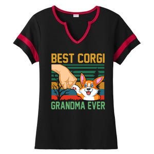 Best Corgi Grandma Ever Ladies Halftime Notch Neck Tee