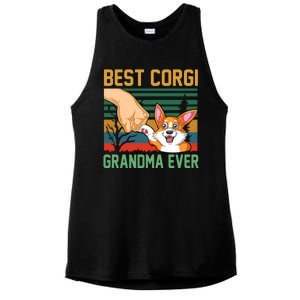 Best Corgi Grandma Ever Ladies PosiCharge Tri-Blend Wicking Tank