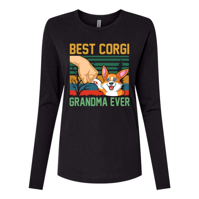 Best Corgi Grandma Ever Womens Cotton Relaxed Long Sleeve T-Shirt