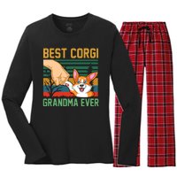 Best Corgi Grandma Ever Women's Long Sleeve Flannel Pajama Set 