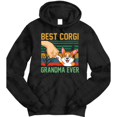 Best Corgi Grandma Ever Tie Dye Hoodie