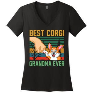 Best Corgi Grandma Ever Women's V-Neck T-Shirt