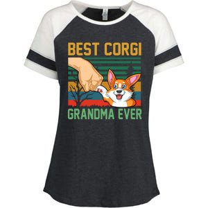 Best Corgi Grandma Ever Enza Ladies Jersey Colorblock Tee