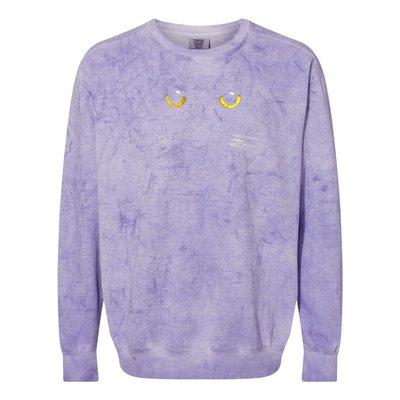 Black Cat Gift Ns Kitty Print Gift Colorblast Crewneck Sweatshirt