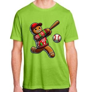 Baseball Christmas Gingerbread Man Baseball Ugly Christmas Gift Adult ChromaSoft Performance T-Shirt