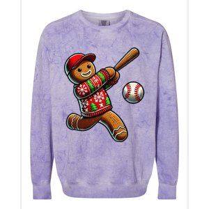 Baseball Christmas Gingerbread Man Baseball Ugly Christmas Gift Colorblast Crewneck Sweatshirt