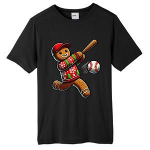 Baseball Christmas Gingerbread Man Baseball Ugly Christmas Gift Tall Fusion ChromaSoft Performance T-Shirt