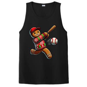 Baseball Christmas Gingerbread Man Baseball Ugly Christmas Gift PosiCharge Competitor Tank