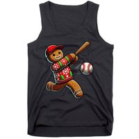 Baseball Christmas Gingerbread Man Baseball Ugly Christmas Gift Tank Top