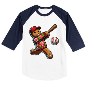 Baseball Christmas Gingerbread Man Baseball Ugly Christmas Gift Baseball Sleeve Shirt