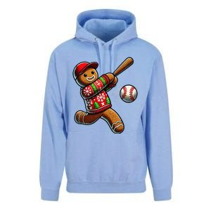 Baseball Christmas Gingerbread Man Baseball Ugly Christmas Gift Unisex Surf Hoodie