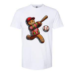 Baseball Christmas Gingerbread Man Baseball Ugly Christmas Gift Softstyle CVC T-Shirt