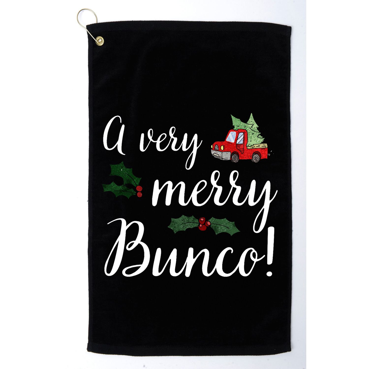 Bunco Christmas Gift Very Merry Bunco Golf Towel
