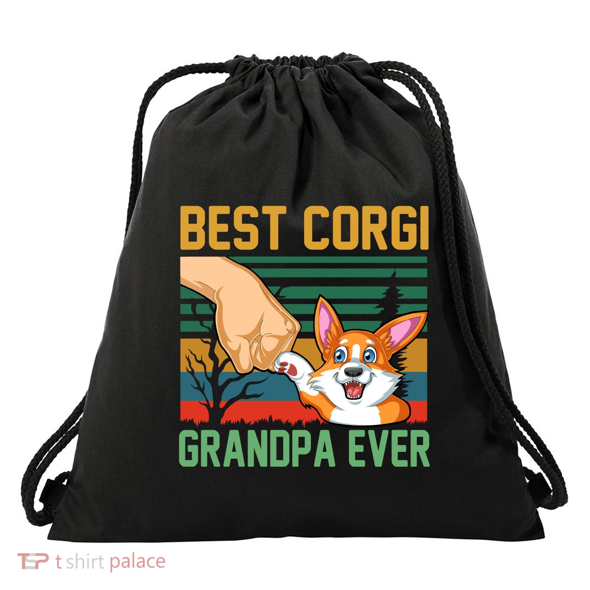 Best Corgi Grandpa Ever Drawstring Bag