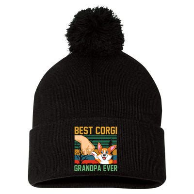 Best Corgi Grandpa Ever Pom Pom 12in Knit Beanie