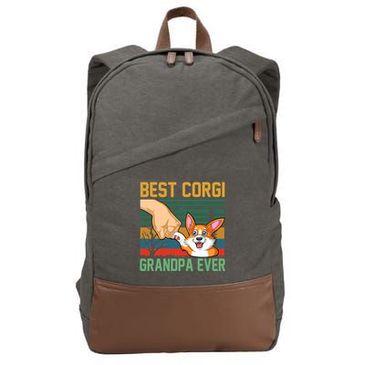 Best Corgi Grandpa Ever Cotton Canvas Backpack