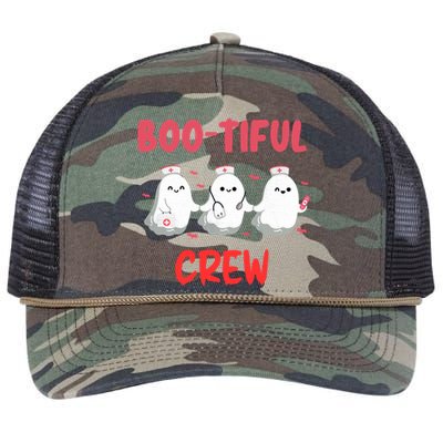 Boo Crew Ghost Halloween Paramedic Nurse Spooky Costume Cute Gift Retro Rope Trucker Hat Cap