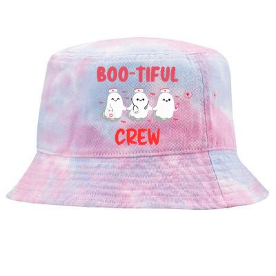 Boo Crew Ghost Halloween Paramedic Nurse Spooky Costume Cute Gift Tie-Dyed Bucket Hat