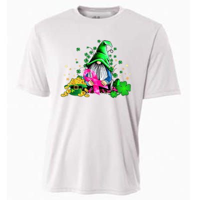 Breast Cancer Gnome St Patricks Day Pink Ribbon Awareness Cooling Performance Crew T-Shirt