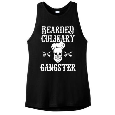 Bearded Culinary Gangster Vintage Cooking Guru Gift Ladies PosiCharge Tri-Blend Wicking Tank