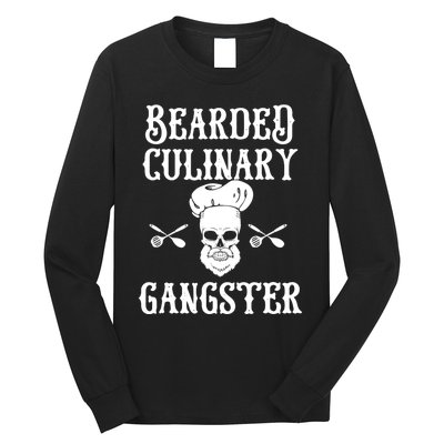 Bearded Culinary Gangster Vintage Cooking Guru Gift Long Sleeve Shirt