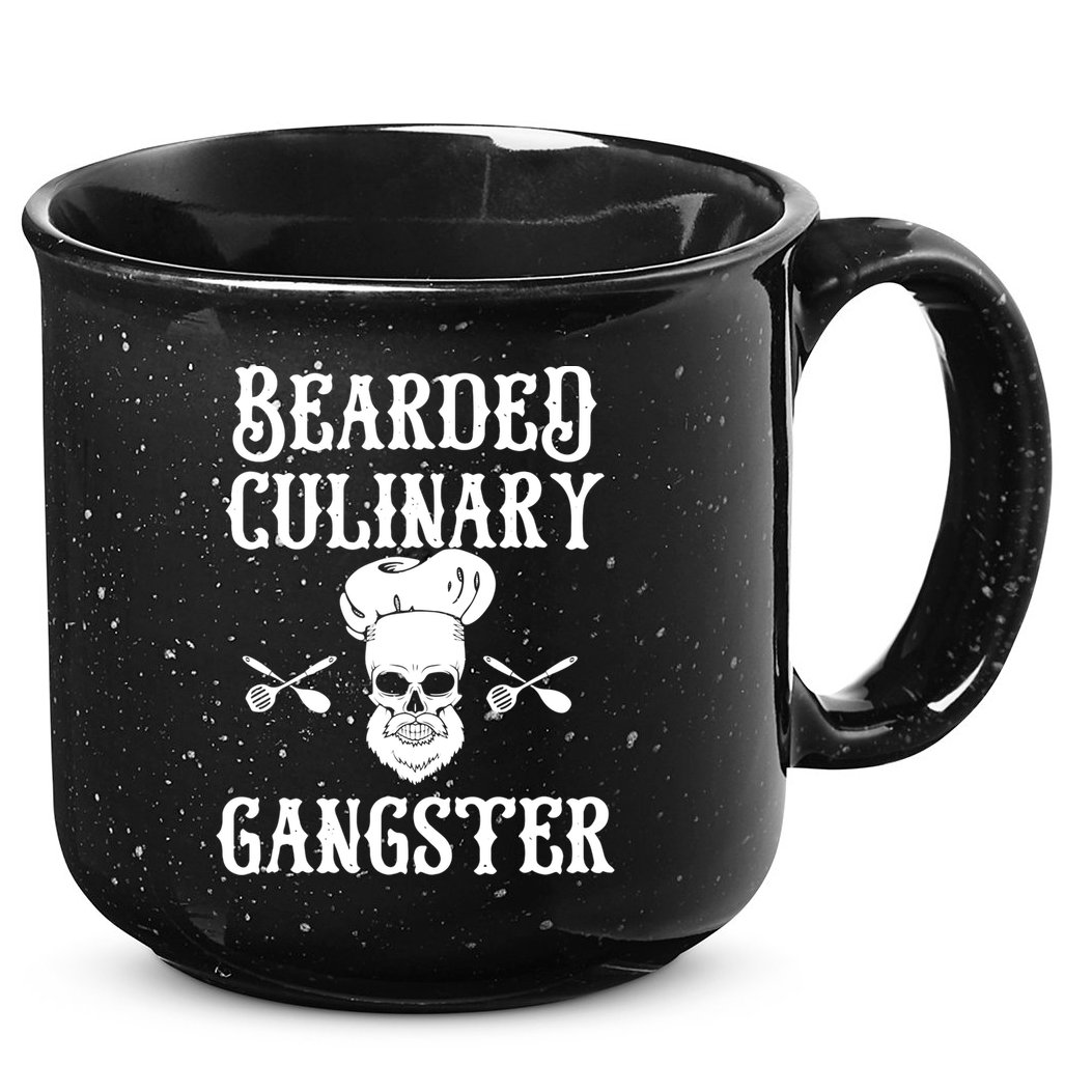 Bearded Culinary Gangster Vintage Cooking Guru Gift 15oz Campfire Ceramic Mug