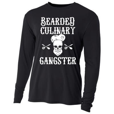 Bearded Culinary Gangster Vintage Cooking Guru Gift Cooling Performance Long Sleeve Crew