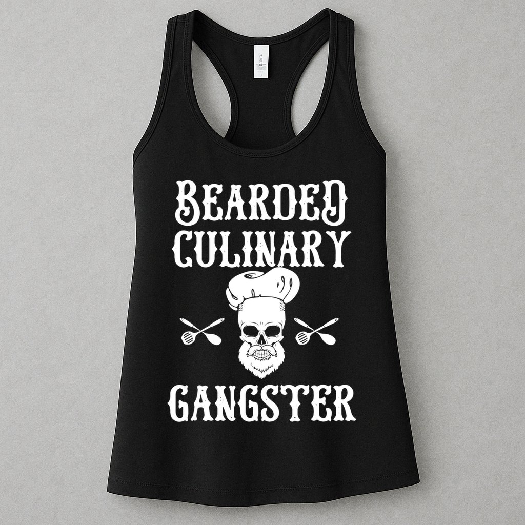 Bearded Culinary Gangster Vintage Cooking Guru Gift Womens Tank Top