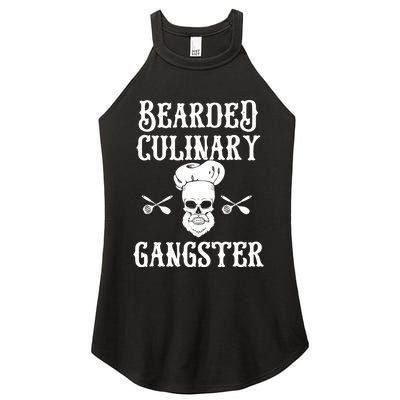 Bearded Culinary Gangster Vintage Cooking Guru Gift Women's Perfect Tri Rocker Tank