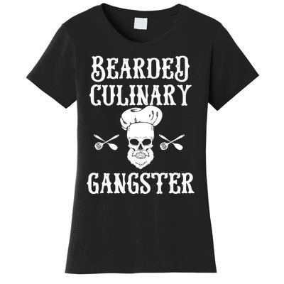 Bearded Culinary Gangster Vintage Cooking Guru Gift Women's T-Shirt