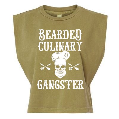 Bearded Culinary Gangster Vintage Cooking Guru Gift Garment-Dyed Women's Muscle Tee