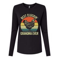 Best Cluckin Grandma Ever Funny Clucking Chicken Farmer Womens Cotton Relaxed Long Sleeve T-Shirt