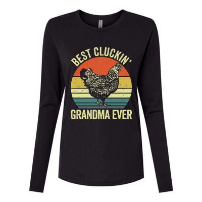 Best Cluckin Grandma Ever Funny Clucking Chicken Farmer Womens Cotton Relaxed Long Sleeve T-Shirt