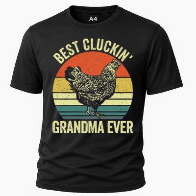 Best Cluckin Grandma Ever Funny Clucking Chicken Farmer Cooling Performance Crew T-Shirt