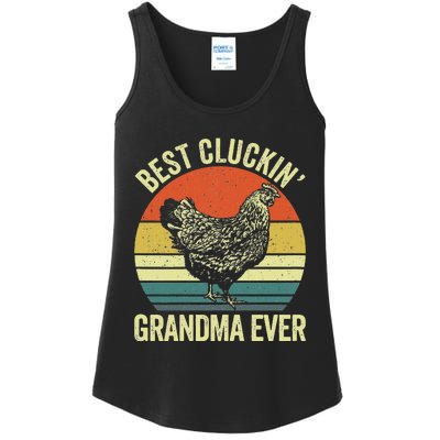 Best Cluckin Grandma Ever Funny Clucking Chicken Farmer Ladies Essential Tank