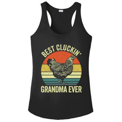 Best Cluckin Grandma Ever Funny Clucking Chicken Farmer Ladies PosiCharge Competitor Racerback Tank