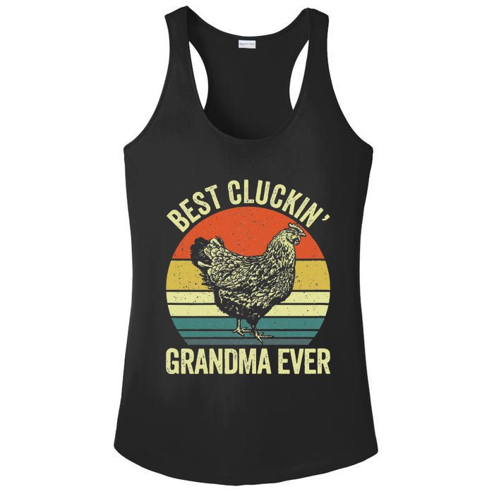 Best Cluckin Grandma Ever Funny Clucking Chicken Farmer Ladies PosiCharge Competitor Racerback Tank