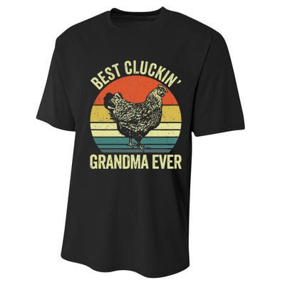 Best Cluckin Grandma Ever Funny Clucking Chicken Farmer Performance Sprint T-Shirt