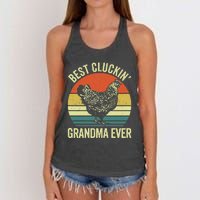 Best Cluckin Grandma Ever Funny Clucking Chicken Farmer Women's Knotted Racerback Tank