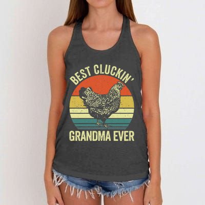 Best Cluckin Grandma Ever Funny Clucking Chicken Farmer Women's Knotted Racerback Tank